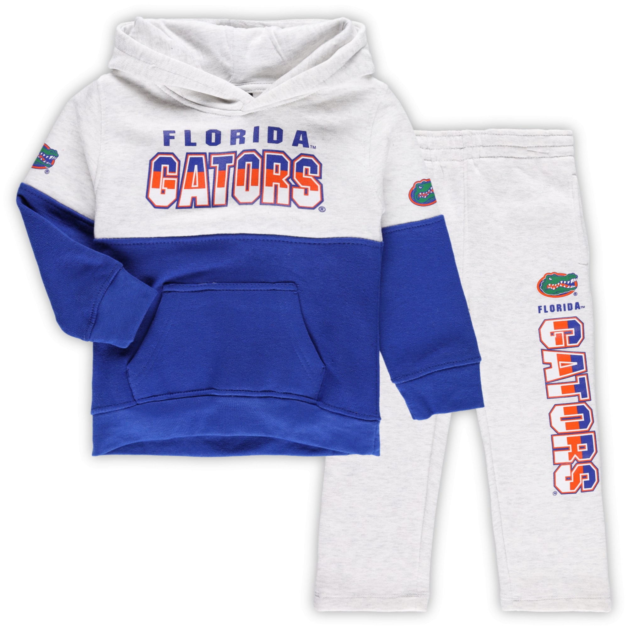 Preschool Heather Gray/Royal Florida Gators Playmaker Pullover Hoodie \u0026 Pants Set